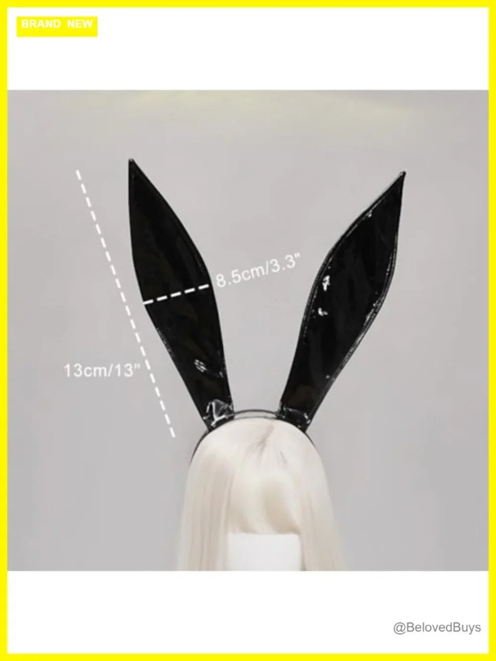 Faux Leather Bunny Ear Headband Bendable Cosplay Hair Accessory Halloween Party